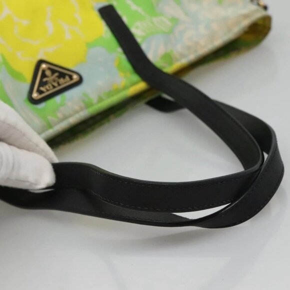 PRADA Tote Bag Nylon Yellow Gold Auth EC197 - Picture 7 of 16